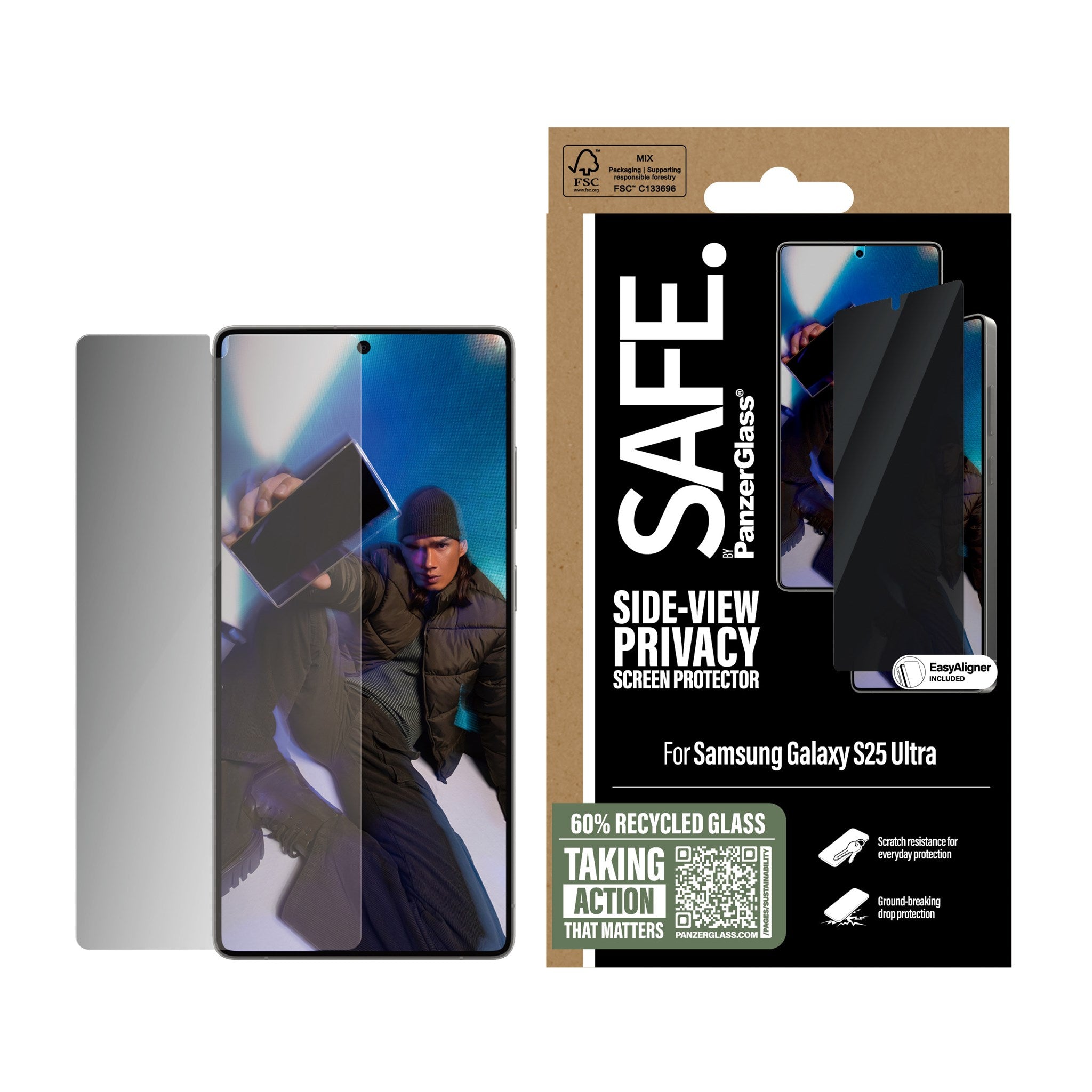SAFE. by PanzerGlass® Privacy Screen Protector Samsung Galaxy S25 Ultra | Ultra-Wide Fit